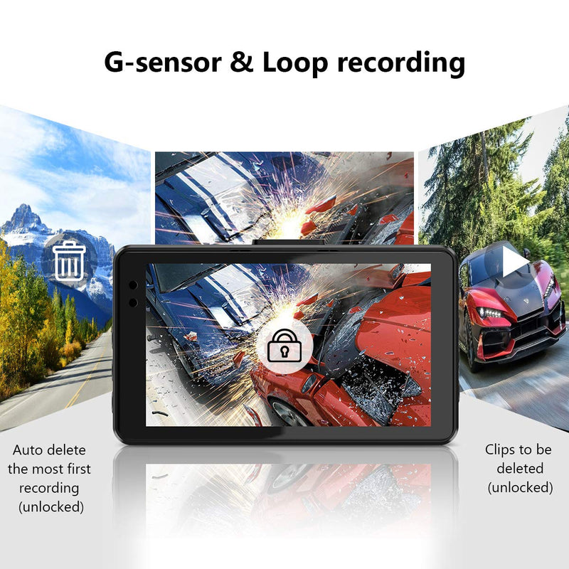 [Australia - AusPower] - Dash Camera for Cars, Super Night Vision Dash Cam Front and Rear with 32G SD Card, 1080P FHD DVR Car Dashboard Camera with G-Sensor, WDR, Parking Monitor, Loop Recording, Motion Detection 【2022】 