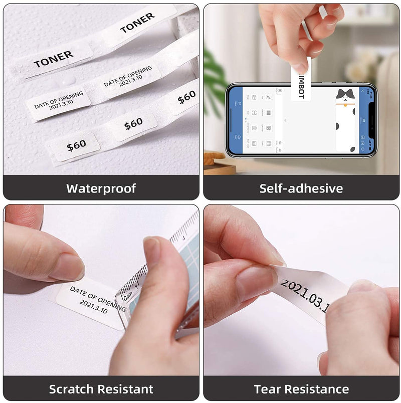 [Australia - AusPower] - NIIMBOT D11 Thermal Sticker Paper, Self-adhesive Label Sticker for Mini Label Printer(15×30mm 6 Rolls, White) 