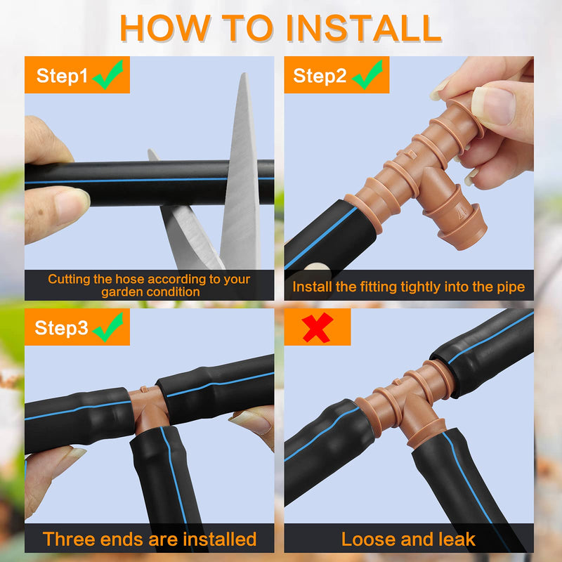 [Australia - AusPower] - iMopo 21-Pack Drip Irrigation Universal Barbed Tee Fitting, Barbed Connectors for 1/2" Drip Tubing 21P-Tee 