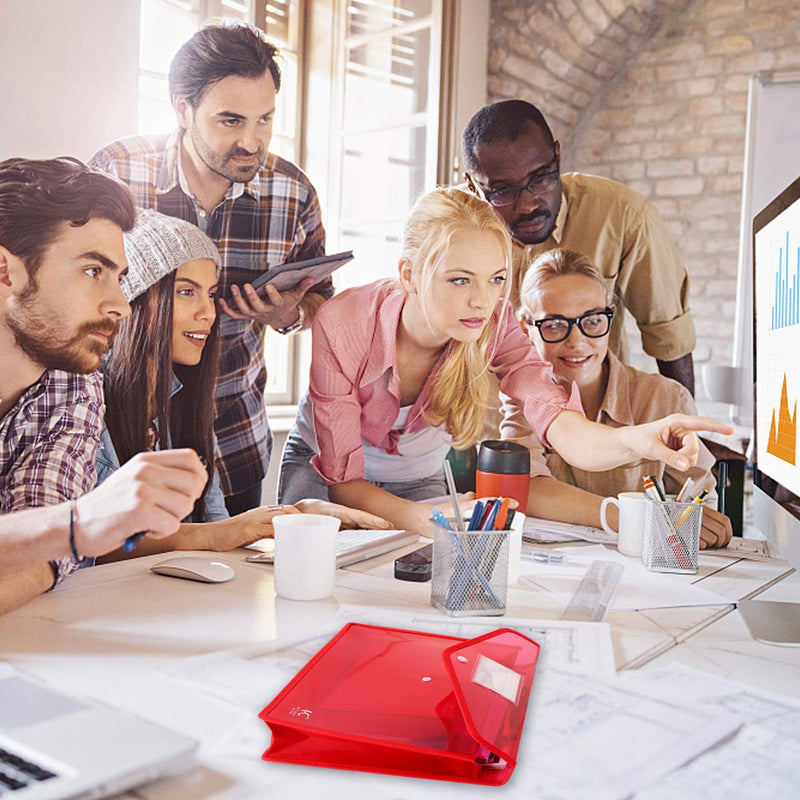 [Australia - AusPower] - HC Eco-Friendly Plastic File Folders File Wallet Poly & Oxford Expandable Envelope Folder with Snap Button Closure, Durable Waterproof Great for Office Home School - Red, Blue,Yellow Red/Blue/Yellow 