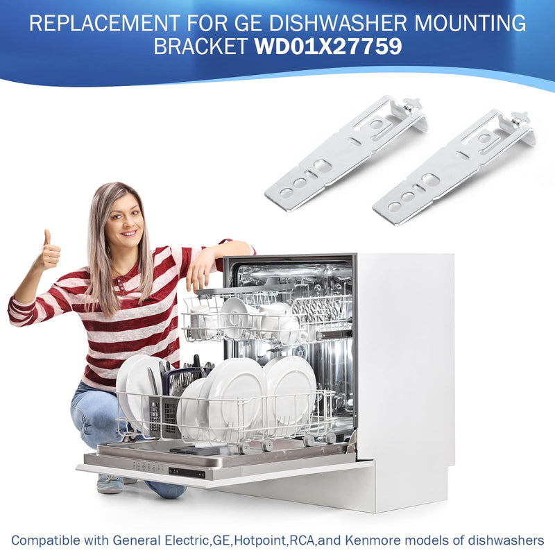 [Australia - AusPower] - WD01X27759 Dishwasher Countertop Mounting Bracket Replacement for GE WD01X27759 Compatible with General Electric,GE,Hotpoint,RCA,and Kenmore models of dishwashers 2 Pack 