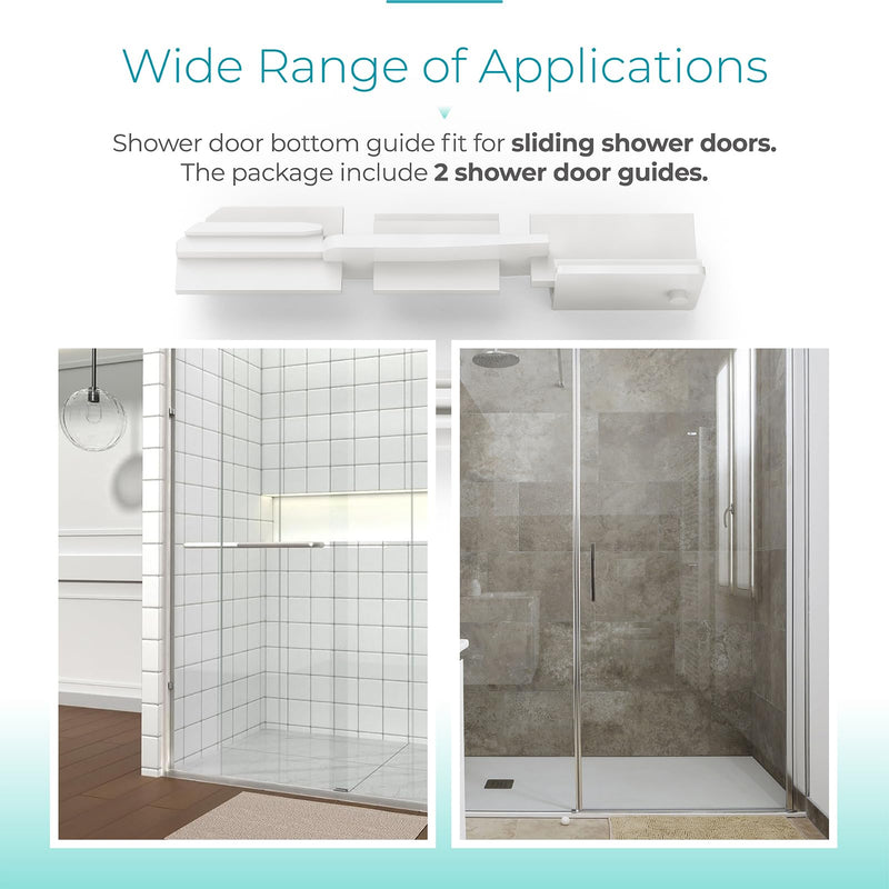 [Australia - AusPower] - Shuisen Sliding Shower Door Bottom Sill Guide, Glass Shower Door Track Guide, Shower Door Jamb Repair Kit, Shower Door Replacement Parts, 2 Pack 