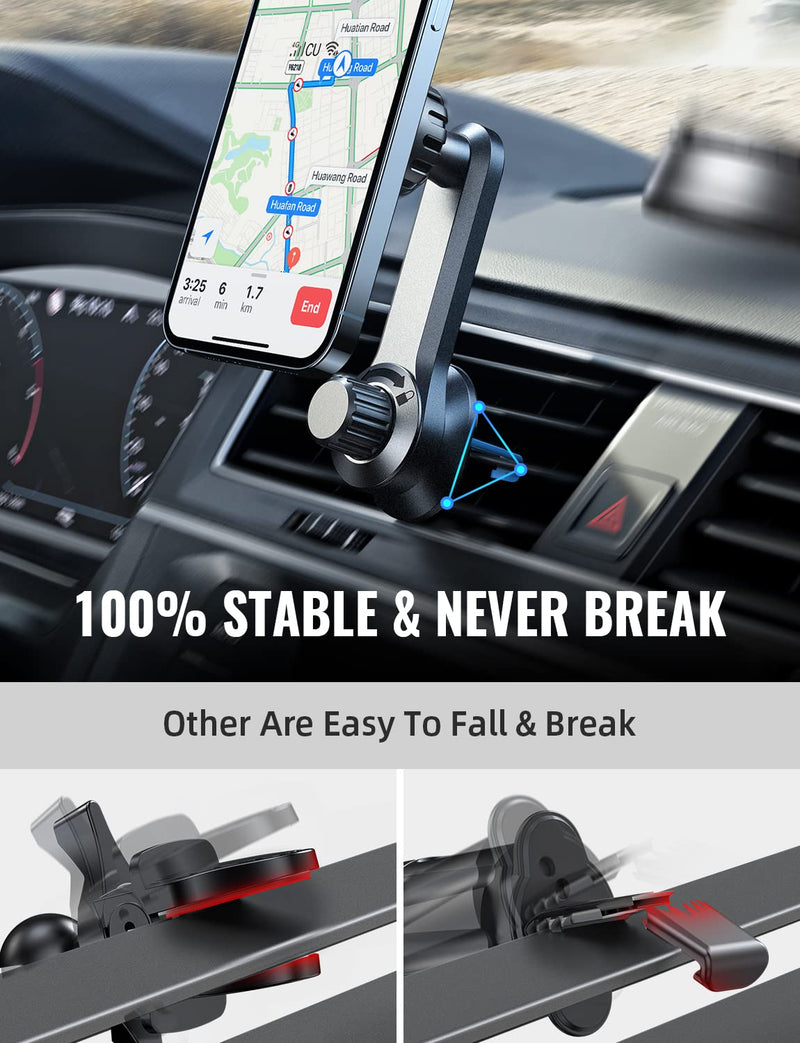 [Australia - AusPower] - Magnetic Phone Mount, [Strong N52 Magnets] Bakel Magnetic Phone Car Mount [360°Rotate Unobstructed] with Sturdy [Metal Hook] Phone Holder for Car Vent Compatible with All Smartphones 
