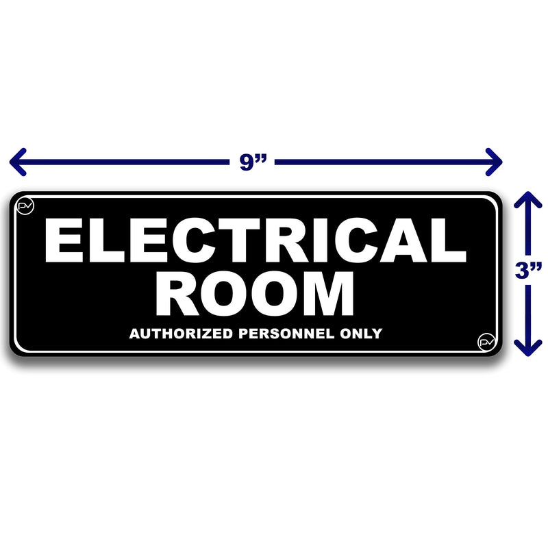 [Australia - AusPower] - Sign for Door, Authorized Personnel Only in Acrylic Plastic, Black and White, Rounded Corners, Durable, Long Lasting with Double Sided Tape in the Back - 3" x 9" (Electrical Room) Electrical Room 