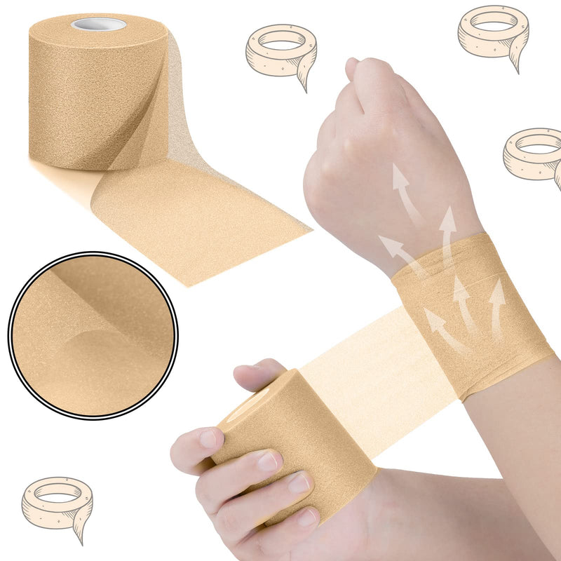 [Australia - AusPower] - 3 Pieces Foam Underwrap Sports Pre-wrap Athletic Tape, 2.75 Inch by 30 Yards (Beige) Beige 