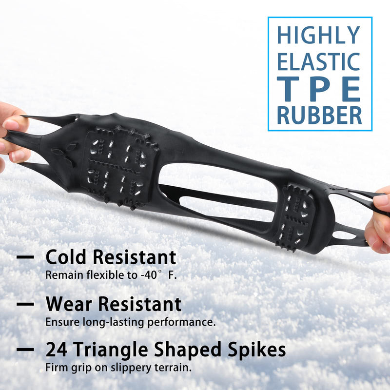 [Australia - AusPower] - Ice Cleats Snow Traction Cleats for Walking on Snow and Ice Women Men Winter Outdoor Anti Slip Spikes Crampons Ice Cleats for Hiking Snow Boots Shoes Medium(5.5-7 men/7-8.5 women) 