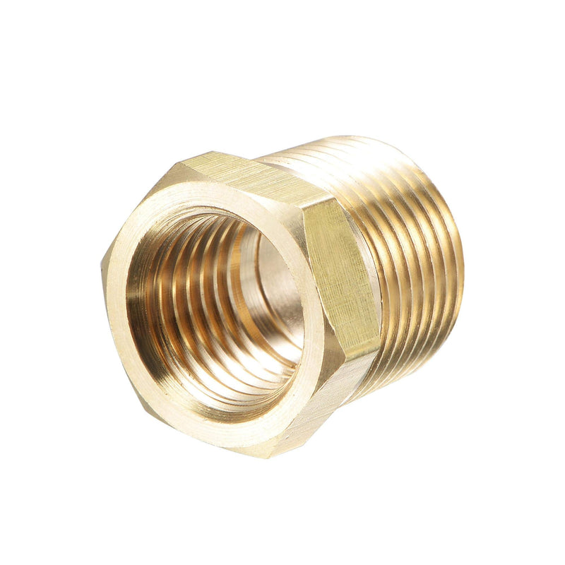 [Australia - AusPower] - uxcell Brass Pipe Fitting Reducer Adapter 3/8" BSPT Male x 1/4" NPT Female for Water Oil Air Pressure Gauge Engine Temp Sensor, Pack of 1 