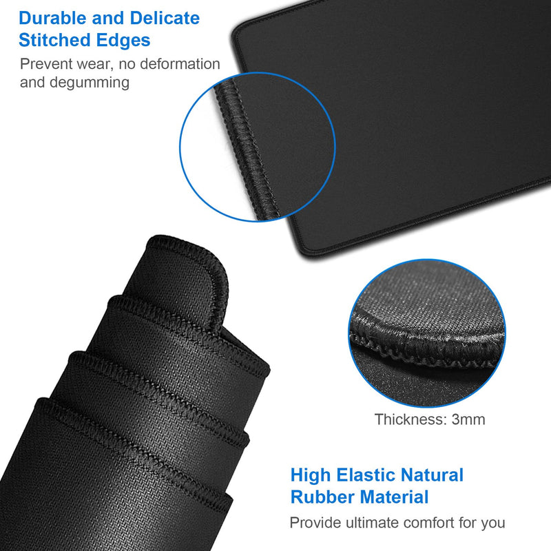 [Australia - AusPower] - Large Gaming Mouse Pad, 31.5x15.7x0.12 inch Large Extended Computer Keyboard Mouse Mat, Water Resist Non-Slip Mousepad Rubber Base Long XXL Desk Mouse Pad for Work & Gaming, Office & Home, Black 