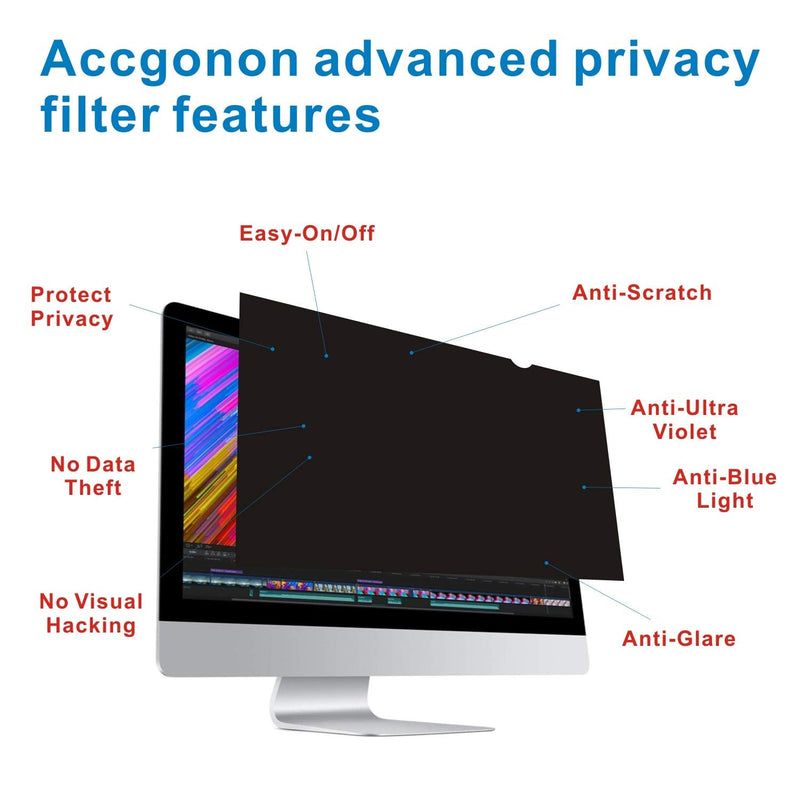 [Australia - AusPower] - Accgonon Computer Privacy Screen Filters,24-Inch Widescreen(16:9) Monitor Privacy Screen Protector,Anti-Glare Anti-Spy Anti-Blue Scratch and UV Protection,Easy Install 24-Inch Widescreen(16:9) 