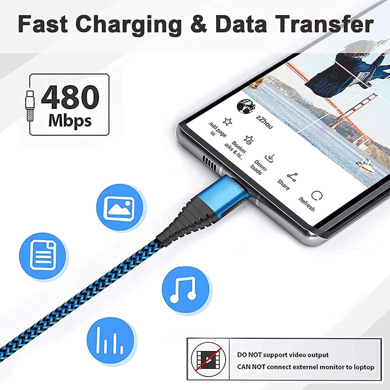 [Australia - AusPower] - USB Type C Cable【3Pack-3.3/6/10ft】USB C Fast Charging Cable, Aioneus Power Cord Braided Phone Charger for Samsung Galaxy S10 S9 S20 A32 A12 A10e A11 A20 A21 A50 A71 Note 20, Moto G, LG K51 Stylo 5 6 