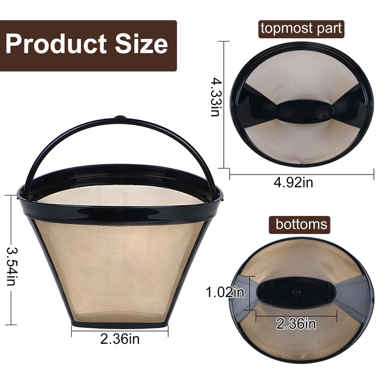 [Australia - AusPower] - Bouaida 2Pc Coffee Filters,Used for Replacing the Ninja Coffee Bar Brewer, Coffee Filter #4,Permanently Reusable Conical Basket Coffee Filter 