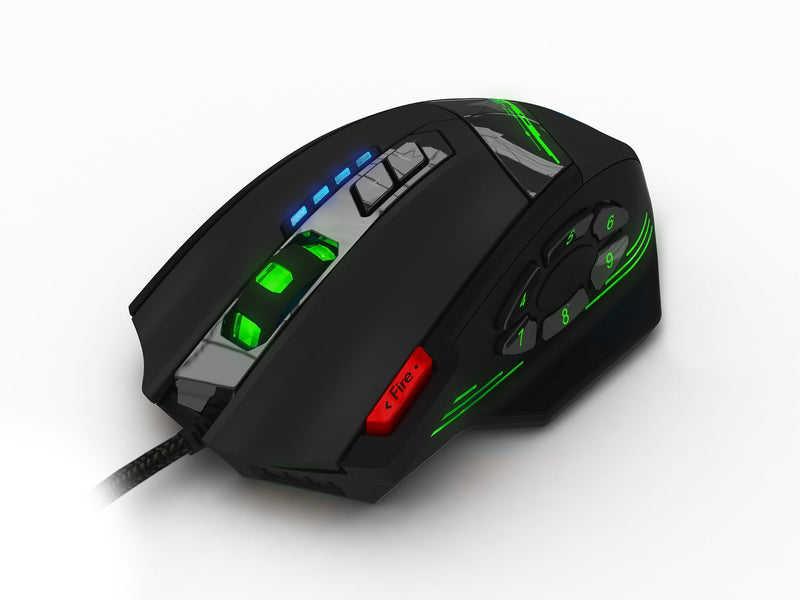 [Australia - AusPower] - 12 Programmable Buttons C12 Gaming Mouse, AFUNTA Laser Double-Speed Adjustment 8000DPI Mice Support 4 Level Switch 