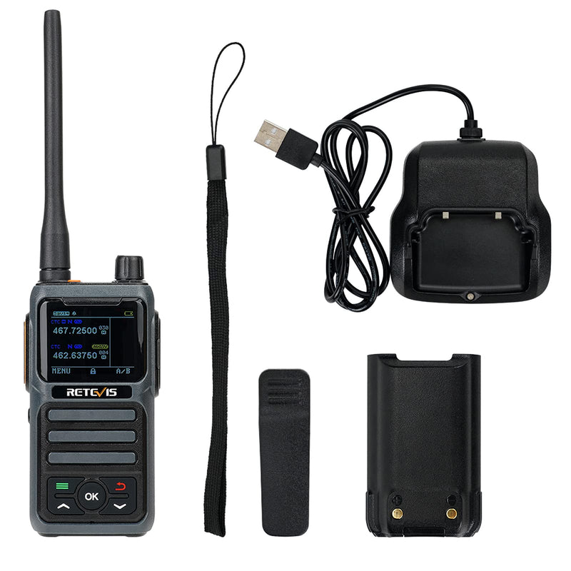 [Australia - AusPower] - Retevis RB17P GMRS Radio,Long Range Two Way Radio Rechargeable,2200mAh SOS Siren NOAA Scanning & Receiving, Handheld Walkie Talkies for Adults(1 Pack) 