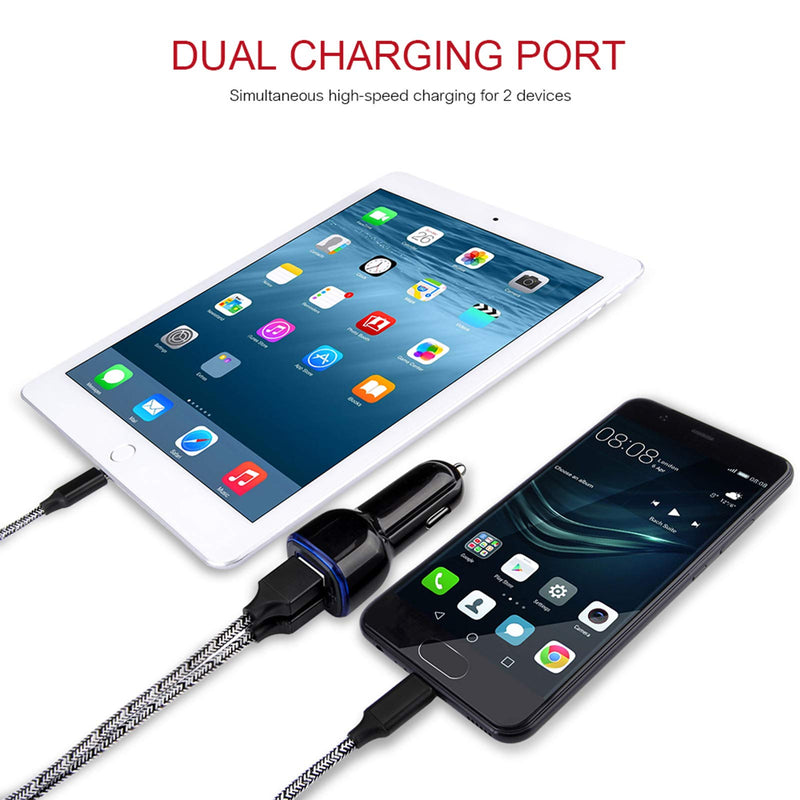[Australia - AusPower] - Micro USB Cable, 2-Pack 6FT Phone Charger Power Cords Android Long Fast Charging Cables Compatible with Samsung Galaxy J7 S6 S7 Edge J3, Note 3 4 5, Tablet S2 S4, LG Stylo 2/3 Plus V10 K20 K30 black 