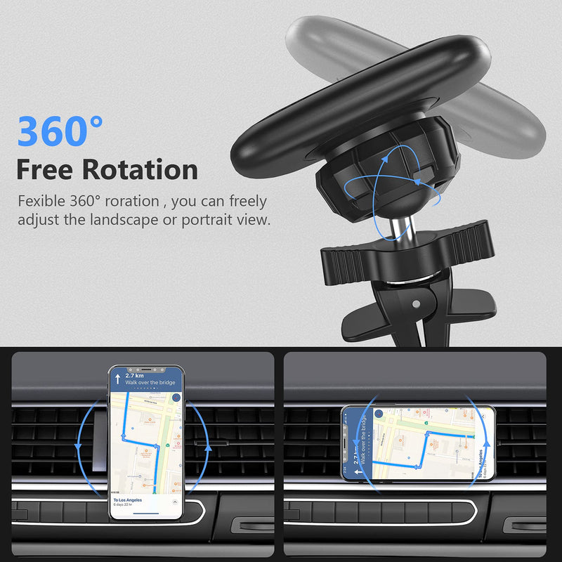 [Australia - AusPower] - Phone Mount for Car, BSOON Magnetic Car Mount & Air Vent Cell Phone Holder, 360° Adjustable Car Phone Holder Mount, Compatible for iPhone 12 pro/12/11/mini/Galaxy/Samsung/MagSafe Case & and More 