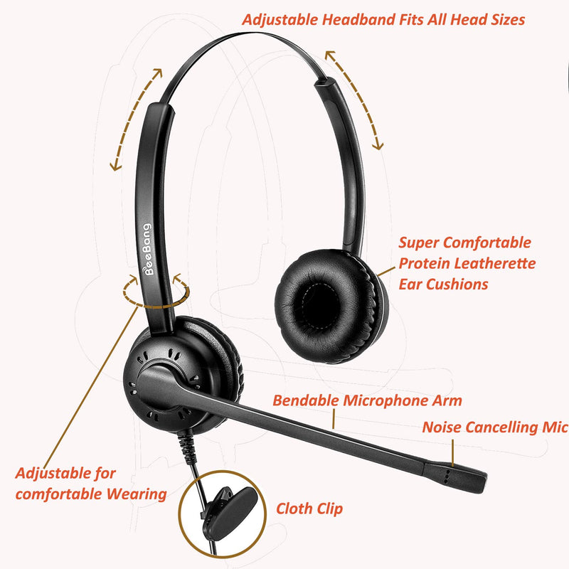 [Australia - AusPower] - Office Headset with Microphone Noise Canceling, Call Center Telephone Headset RJ9 Jack with Mic Mute & Volume Control for Cisco Landline Phone 6941 7841 7941 7942 7945 7960 7961 7962 7965 8845 8945 