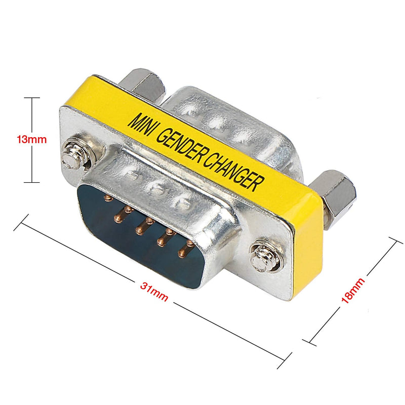 [Australia - AusPower] - abcGoodefg 9 Pin RS-232 DB9 Male to Male Female to Female Serial Cable Gender Changer Coupler Adapter (10 Pack, DB9 Male to Male) 10 PACK 