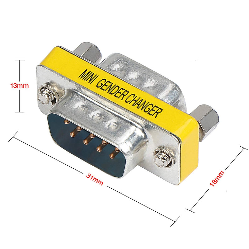 [Australia - AusPower] - abcGoodefg 9 Pin RS-232 DB9 Male to Male Female to Female Serial Cable Gender Changer Coupler Adapter (10 Pack, DB9 Male to Male) 10 PACK 