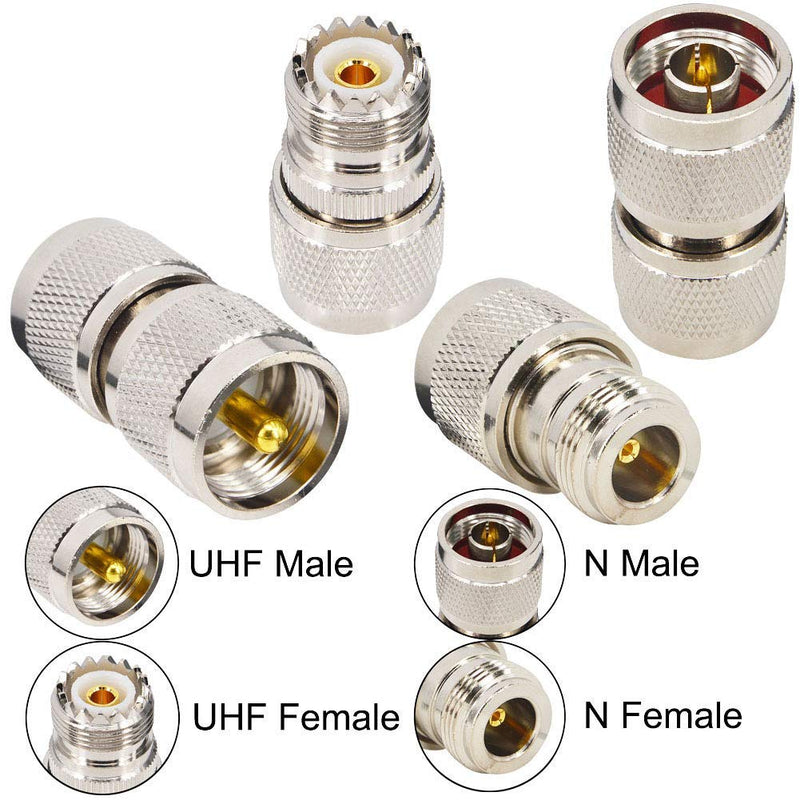 [Australia - AusPower] - onelinkmore RF Coaxial Adapter Connector Kit N Male/Female to UHF PL-259 SO-239 M/F Straight Adapter for Extension Cable Antenna CCTV N to UHF Coax Adapter Kit 