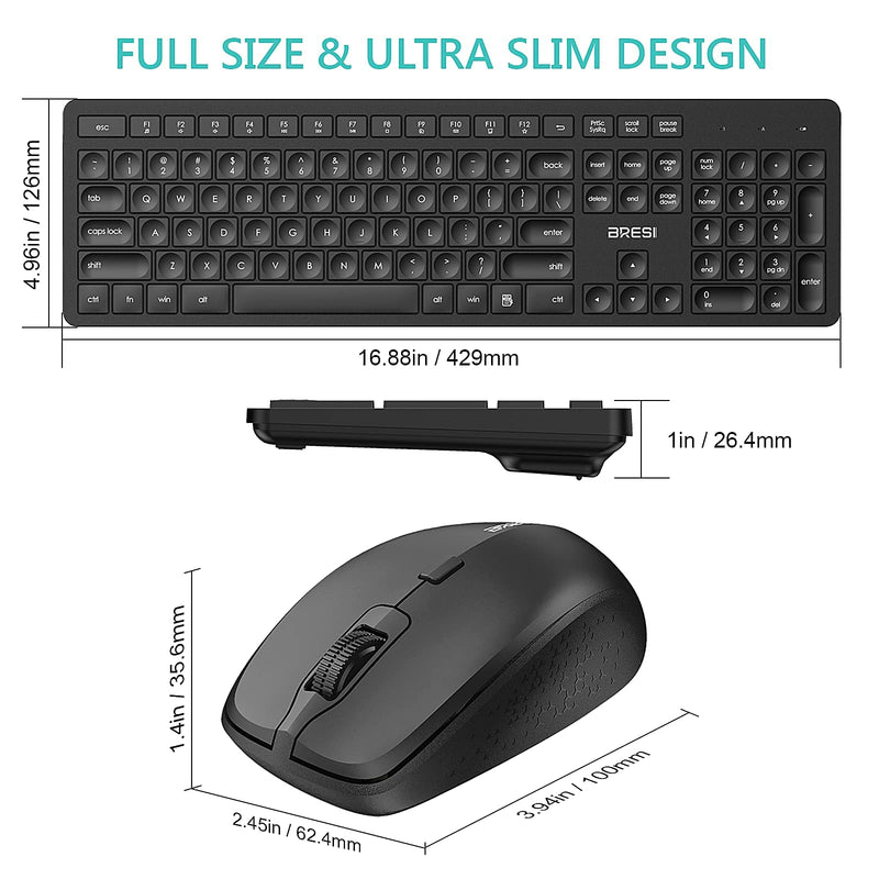 [Australia - AusPower] - Wireless Keyboard Mouse Combo with 2 Pack Mouse Pad 