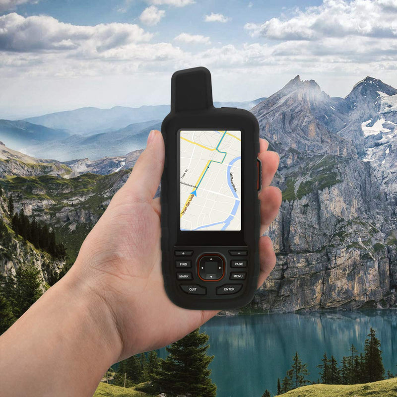 [Australia - AusPower] - kwmobile Case Compatible with Garmin GPSMAP 66i - GPS Handset Navigation System Soft Silicone Skin Protective Cover - Black 