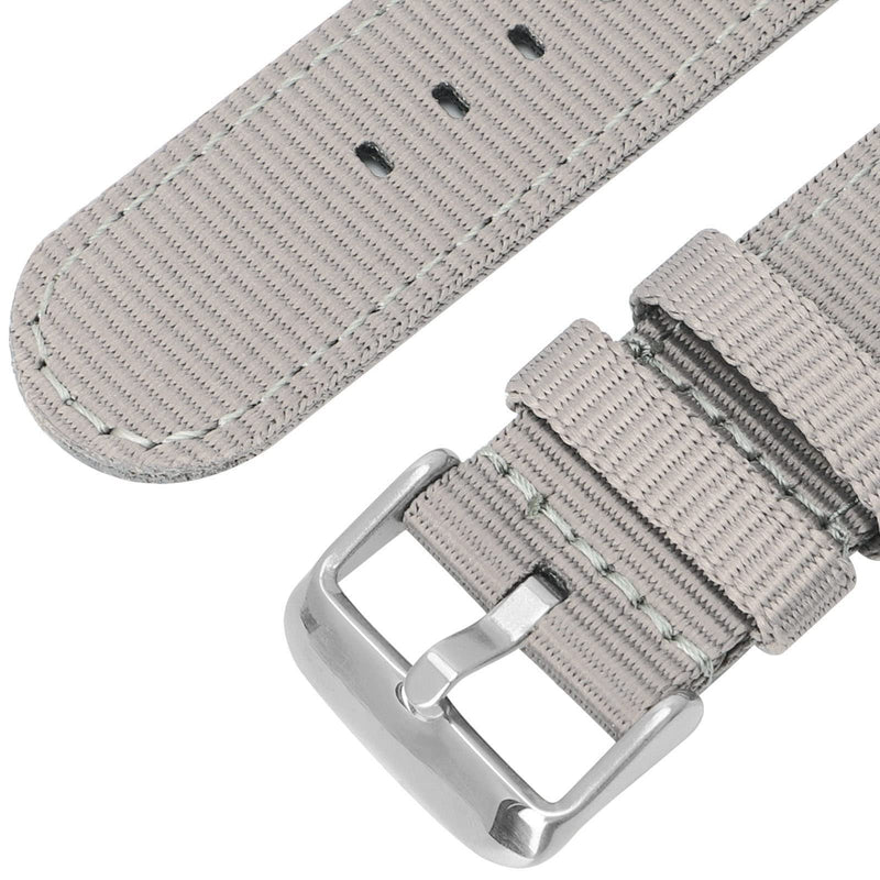 [Australia - AusPower] - Durable Canvas Watch Bands Compatible with Apple Watch 45mm 41mm 44mm 40mm 42mm 38mm, Premium Nylon Wrist Watch Strap For iWatch Sery 7 6 5 4 3 2 1 Bands For Mens/Womens Grey / Silver 41mm | 40mm | 38mm 