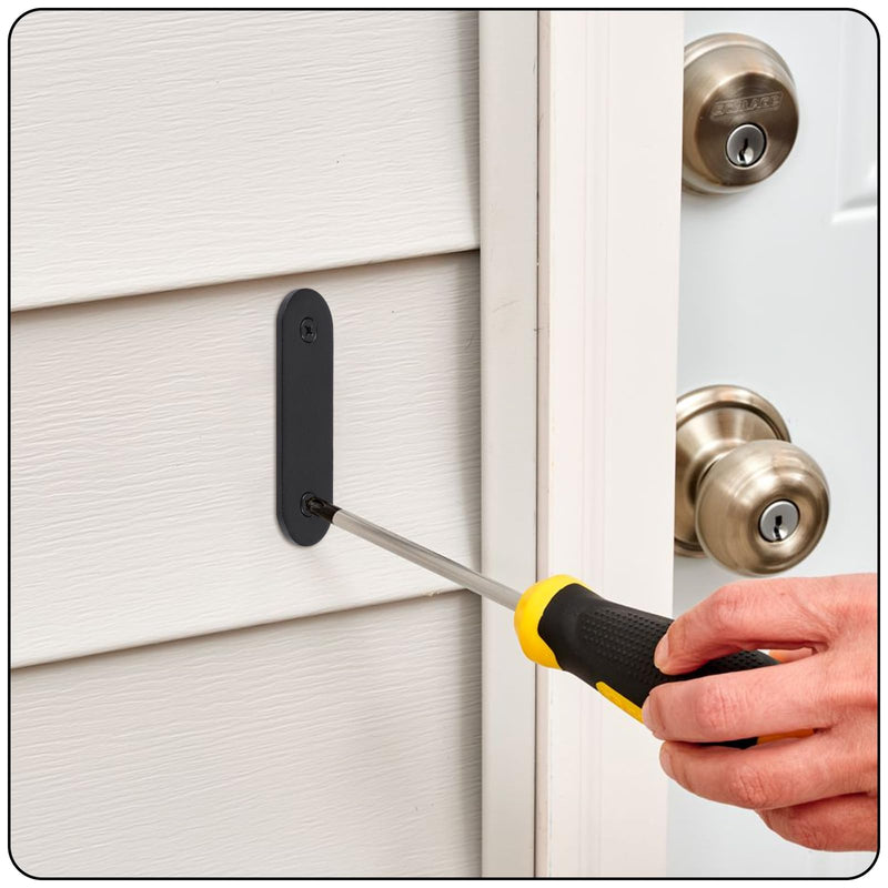 [Australia - AusPower] - Doorbell Cover Plate, Metal Doorbell Blanking Plate Cover, Doorbell Button Cover Chime Guard Plate, Doorbell Faceplate Hole Cover for Wall Outside, Weather Resistant, Aesthetic Decoration - Black 