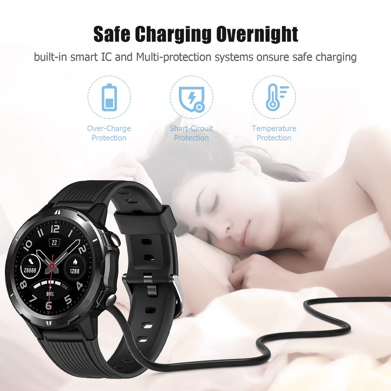 [Australia - AusPower] - Smart Watch Charger for YAMAY VeryFitPro, [ 2-Pack 3.3-Feet ] Replacement Magnetic Watch USB Charging Cable Cord for SW021 SW023 Letsfit ID205L ID205U ID205S SW025 Uwatch 3S 3 2 2S 