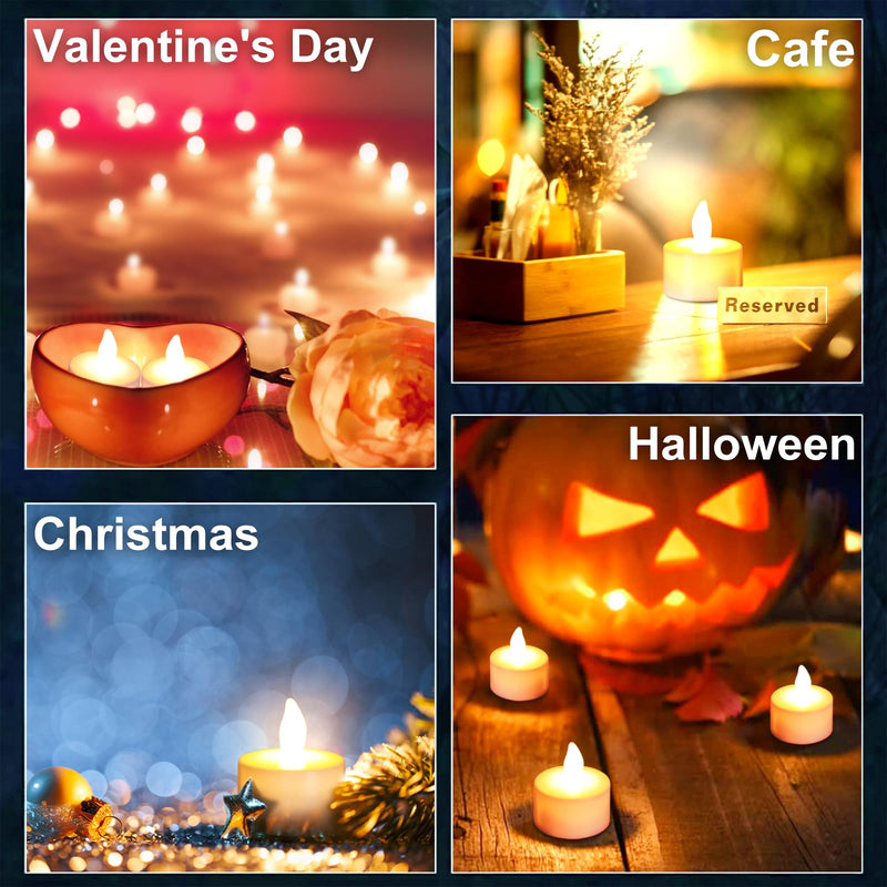 [Australia - AusPower] - Rechargeable Tea Lights,Flameless LED Candles with Remote Timer,Battery Operated Tea Lights Flickering Votive Candles,for Home Restaurant,Holiday Party,Seasonal Halloween Decorations,6 Pack 