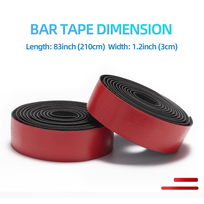 [Australia - AusPower] - ROCKBROS Bike Handlebar Tape - Road Bicycle Bar Tapes 2 Roll PU Leather Surface EVA Foam Cycling Handle Bar Wraps with End Plugs 