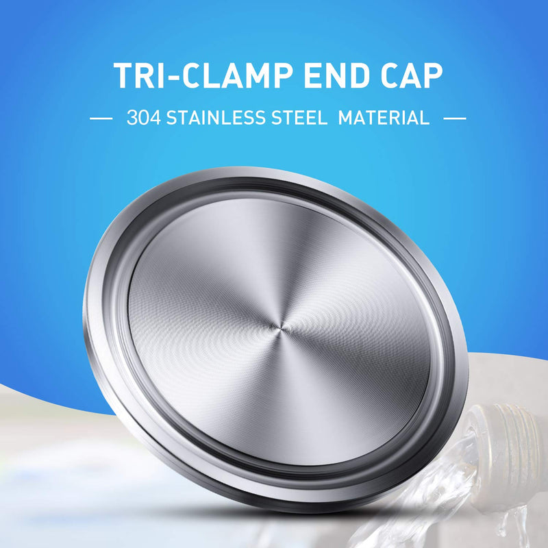 [Australia - AusPower] - 6 Pieces 1.5 Inch Sanitary Fitting Cap Stainless Steel 304 Sanitary End Cap Pipe Fitting Clamp Solid End Caps Blind Tri Caps Clamp for Dairy Products Food Wine Beverage Cosmetics Engineering 