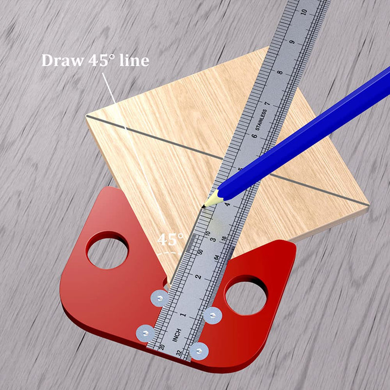[Australia - AusPower] - Center Scribe Square Center Scribe Measuring Tool Aluminum Alloy Center Finder Line Gauge Replaceable Ruler 