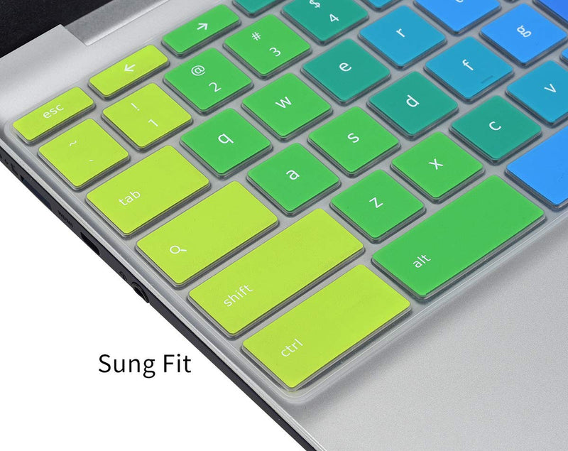 [Australia - AusPower] - Colorful Keyboard Cover for HP Chromebook X360 11.6/14 inch, HP Chromebook 11 11A-NB0013DX/G7 EE/G6 EE/G2/G3/G4/G5, HP Chromebook 14-db/ca/ak/DA 14B-CA 14a-na Series, Chromebook Skin, Rainbow 
