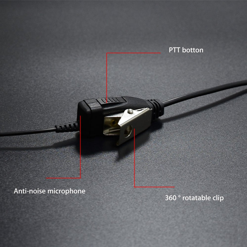 [Australia - AusPower] - M Head Earpiece Headset PTT with Mic for 2-pin Motorola Two Way Radio 10 Pack 10pcs 
