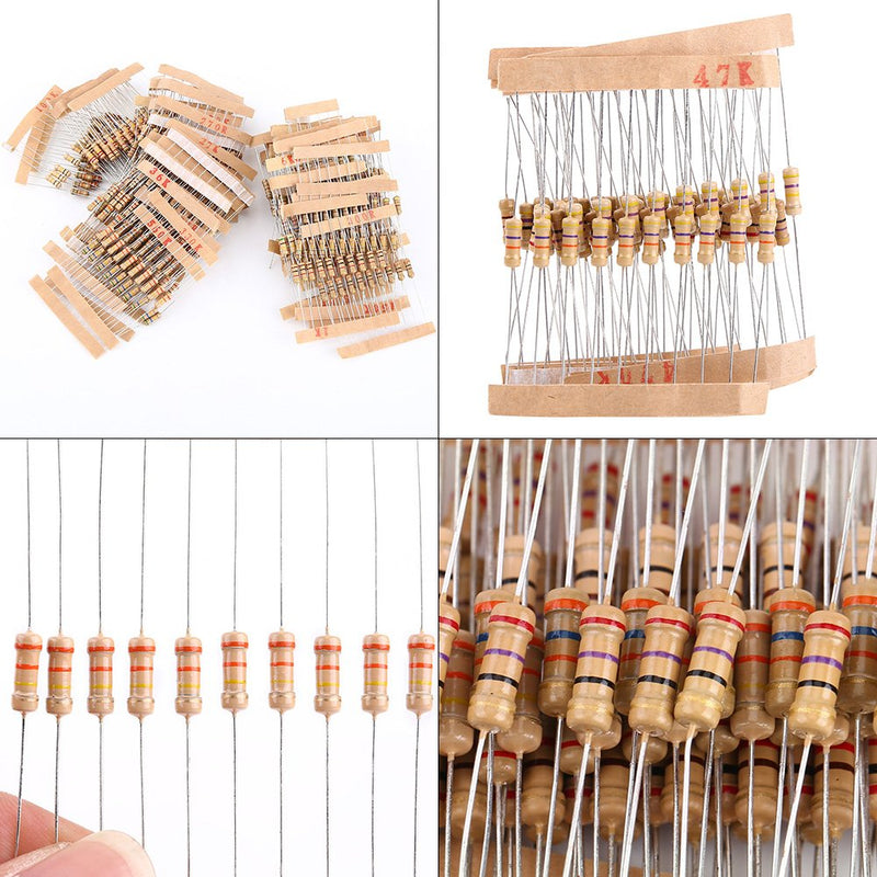 [Australia - AusPower] - Resistor Kit, 1/2 Watt Resistors Kit, Resistors Assortment kit, 1000pcs 100 Values Carbon Film Resistor Assortment Kit 1-10M ohm 