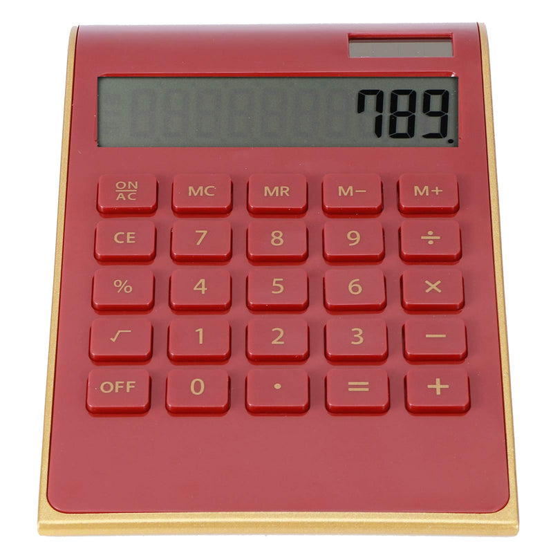 [Australia - AusPower] - TOPINCN Portable 10 Digits Calculator Tilted LCD Display Ultra Thin Solar Power Calculator for Home Office Business(Red) Red 