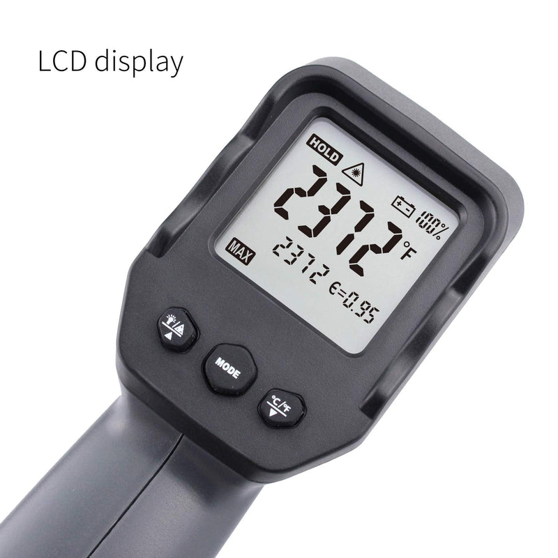[Australia - AusPower] - Kaemeasu Digital Infrared Thermometer -58℉-2372℉ (-50℃ to 1300℃) Dual Laser Multipurpose Temperature Gun,High/Low Temperature Alarm Setting,Max/Min/Average KM-IT1300 