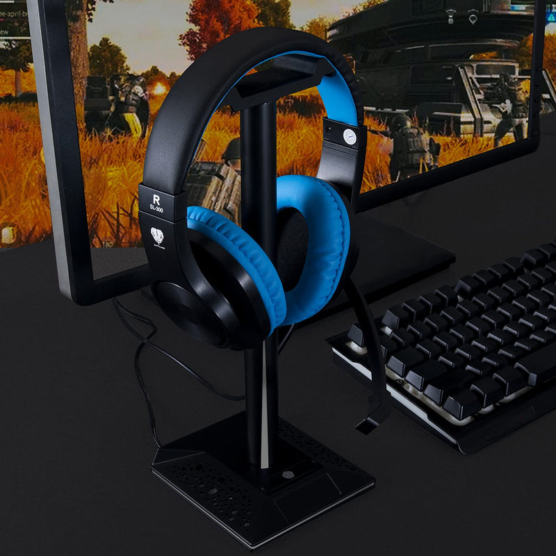 [Australia - AusPower] - Headset for PS5 Games,PS4,Xbox,PC, Kids Headphones with Mic for School Supplies,Gaming Headphones Wired,Headphones with Microphones,Gaming Headphones for PS4 Headset with Mic BLACK-BLUE 