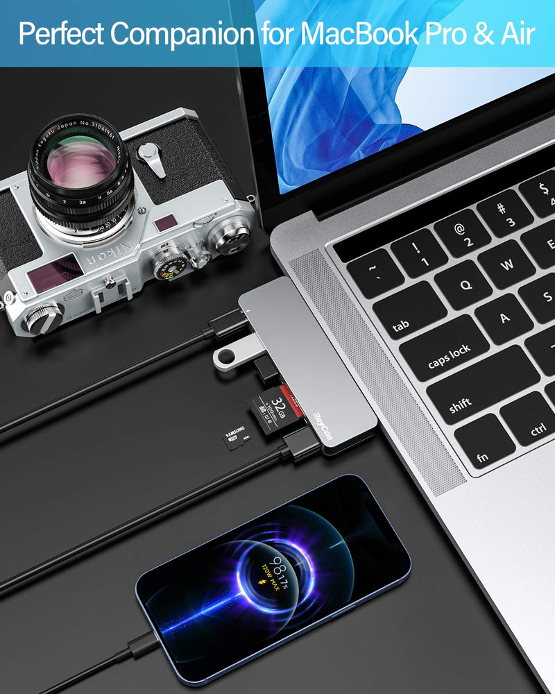 [Australia - AusPower] - MacBook Pro/Air USB Accessories with 3 USB 3.0 Ports, TF/SD Card Reader, Thunderbolt 3 PD Port, USB C Adapter for MacBook Pro/Air 13" 15" 16" Compatible with MacBook Pro/Air 2021-2016 