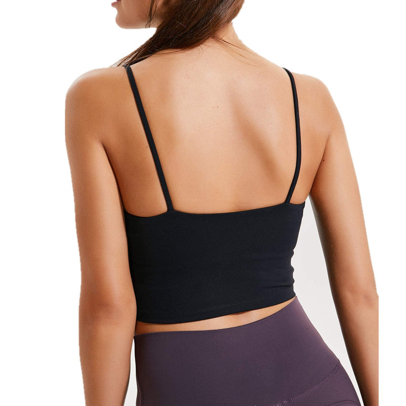 [Australia - AusPower] - Lemedy Women Padded Sports Bra Fitness Workout Running Shirts Yoga Tank Top Small Black 