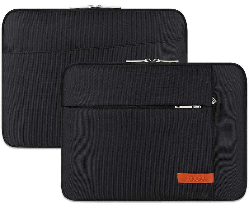 [Australia - AusPower] - Lacdo Laptop Sleeve Case for 15 inch New MacBook Air M2 2023 A2941, 15 inch MacBook Pro A1990 A1707, Dell XPS 15 Plus 2022-2020 Computer Bag with Accessory Pocket, Shockproof, Water-Resistant, Black New MacBook Air 15 Inch 