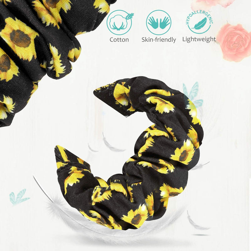 [Australia - AusPower] - Compatible for 3Plus Vibe Plus Band, Lamshaw Fabric Elastic Scrunchie Elastic Women Cute Replacement Straps Compatible for 3Plus Vibe Plus / Vibe + / Vibe Lite / Vibe Pro Smartwatch (Sunflower) Sunflower 