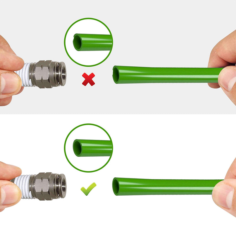 [Australia - AusPower] - Utah Pneumatic 1/4"Od 1/4" Npt Air Union Male Push Air Fitting Straight pneumatic fitting Nickel-Plated Brass Pneumatic Push Connect Fittings Air Line Fittings (5 Pack) 