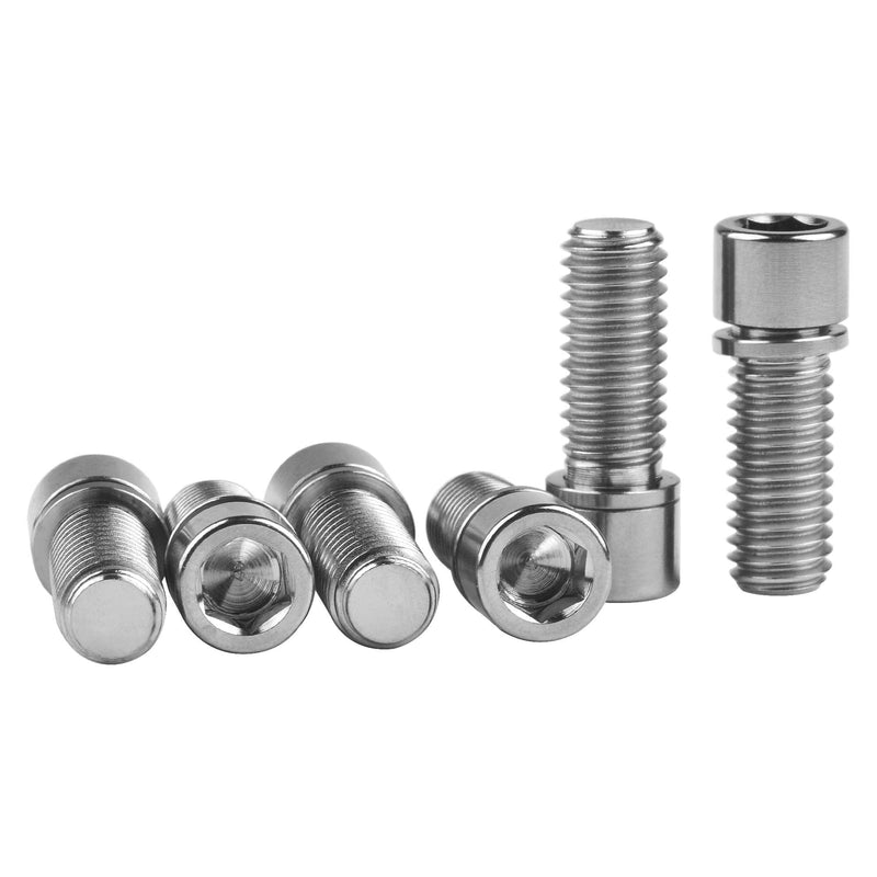 [Australia - AusPower] - Wanyifa M8 x 20mm Titanium Ti Bolt with Washer for BMX Bicycle Stem Pack of 6 Normal Titanium 