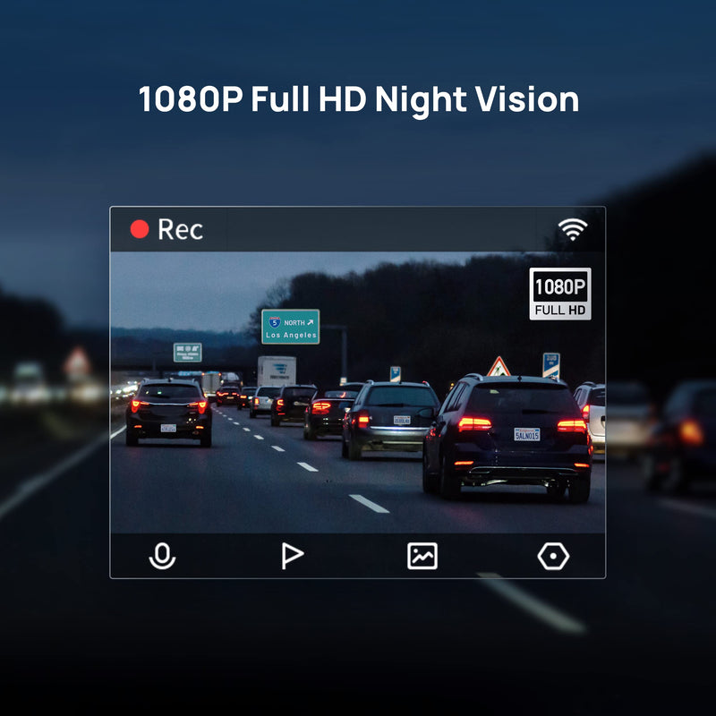 [Australia - AusPower] - 70mai Dash Cam Lite, 1080P Full HD, Smart Dash Camera For Cars, Sony IMX307, Built-in G-Sensor, 130° Wide Angle FOV, WDR, Night Vision, Loop Recording 