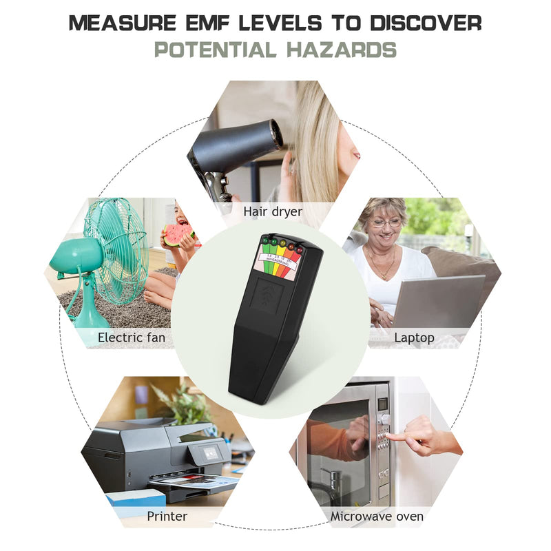 [Australia - AusPower] - color tree Handheld LED EMF Magnetic Field Ghost Hunting Detector Electromagnetic Paranormal Equipment Tester 50Hz-20,000Hz Black 