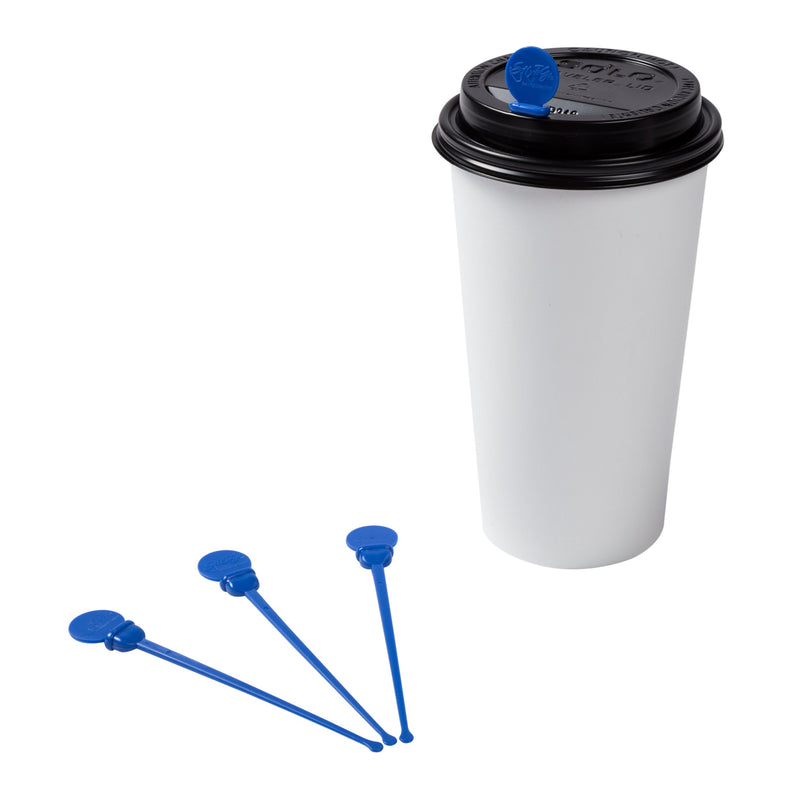 [Australia - AusPower] - StixToGo 4.75" Blue Stir N Plug Beverage Plug Coffee Stoppers & Coffee Stirrers for Disposable Lids, Package of 200 