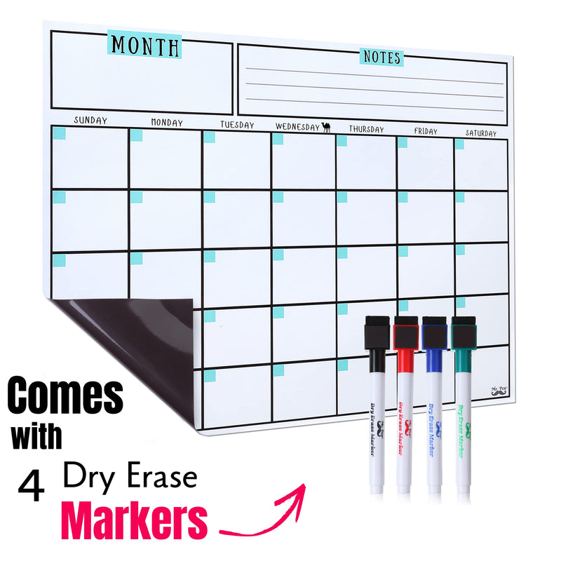 [Australia - AusPower] - Mr. Pen- Dry Erase Calendar for Fridge, Magnetic, 14.7 x 11.8", Magnetic Calendar with 4 Dry Erase Markers, Magnetic Calendar for Fridge, Magnetic Whiteboard Calendar, Dry Erase Fridge Calendar. 