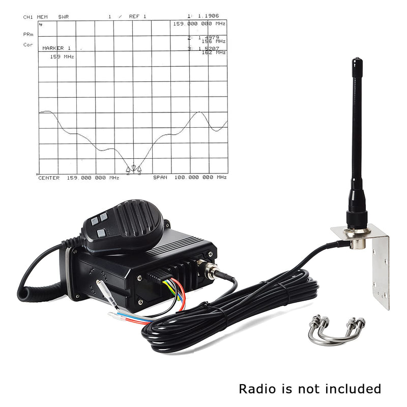 [Australia - AusPower] - TWAYRDIO VHF Marine Stubby Antenna 156-163 MHz 50W Rubber Ducky 6.5in Antenna Kit with 16.4ft SO239 to PL259 RG58 Coaxial Cable and L-Shape Mounting Bracket for Boat Pontoon Sailboat Yacht Radios 