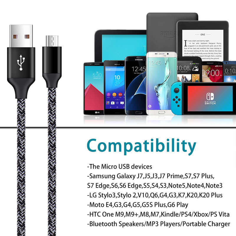[Australia - AusPower] - Adaptive Fast Charger Android Charger for Samsung Galaxy S7 Edge S6 S5 J3 J3V J7 J7V J5,Moto G5 G4 E6 E5 E4,LG Stylo 3 2 G4 K50 K40 K22 K20,Tablet,Android Phone,HTC, 3ft Fast Charging Micro USB Cable 